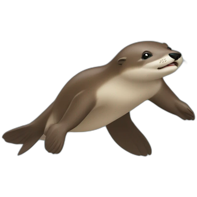 Une loutre sur une secoupe volante  emoji