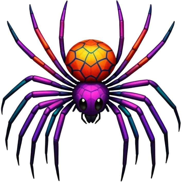 pixelated colorful spider emoji
