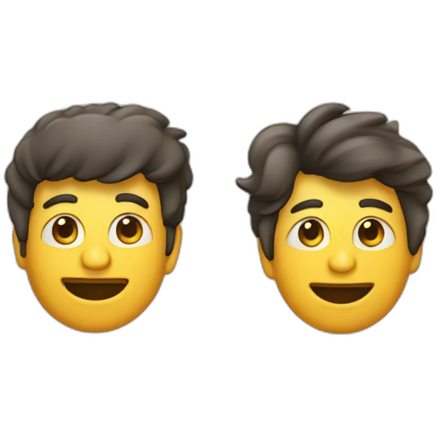 dois amigos abraçados comemorando olhando celular emoji
