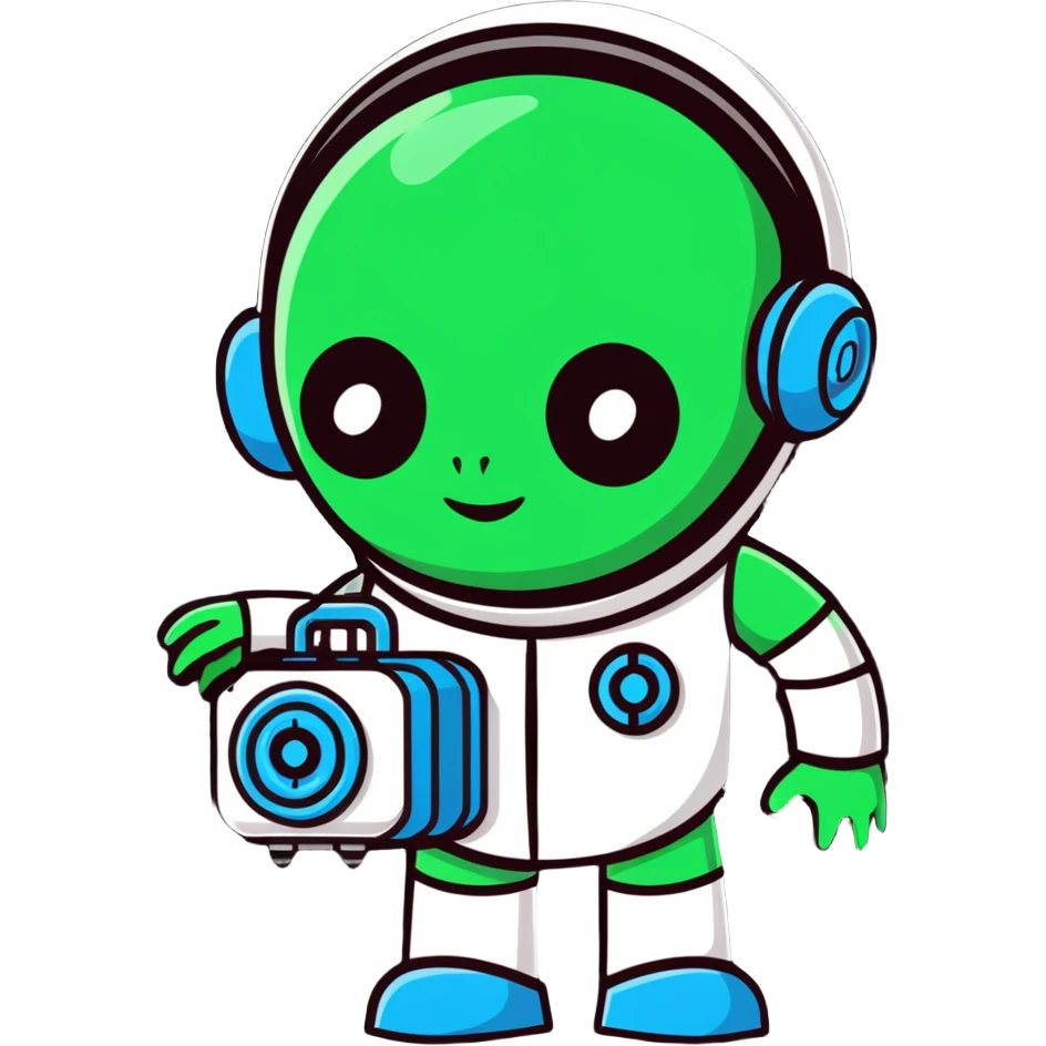 alien doctor with robot parts and mask emoji