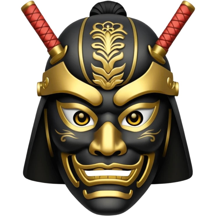 samurai mask with gold accents emoji