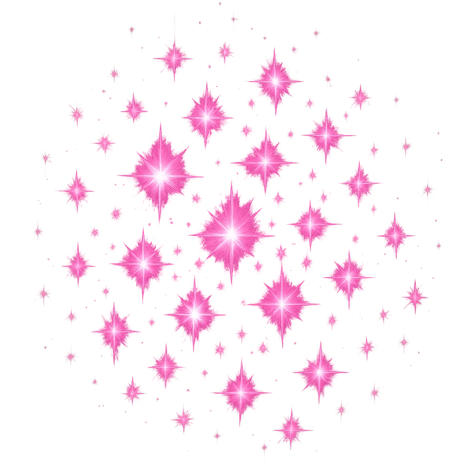 pink star cluster, digital illustration emoji
