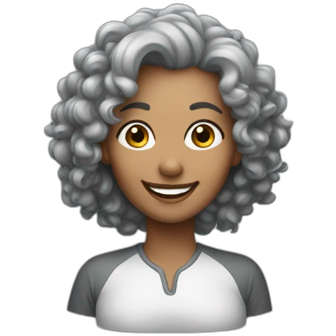 Grey female poddle smiling emoji