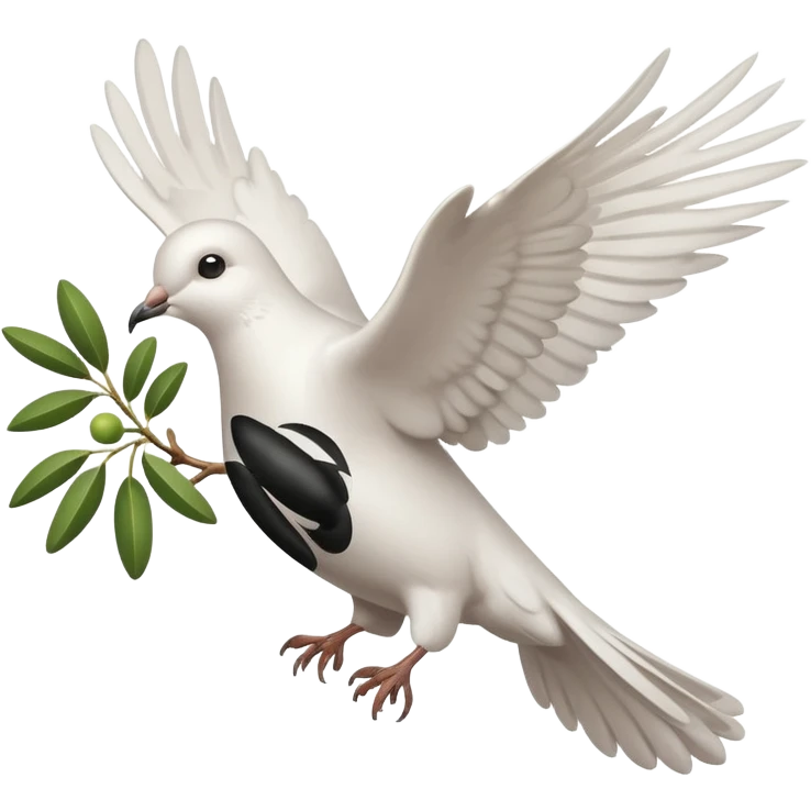 Dove flying with an olive branch emoji