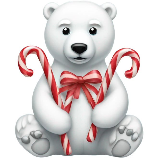 Polar bear with candy canes emoji