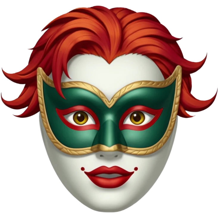 masked person venice bauta woman red hair emoji
