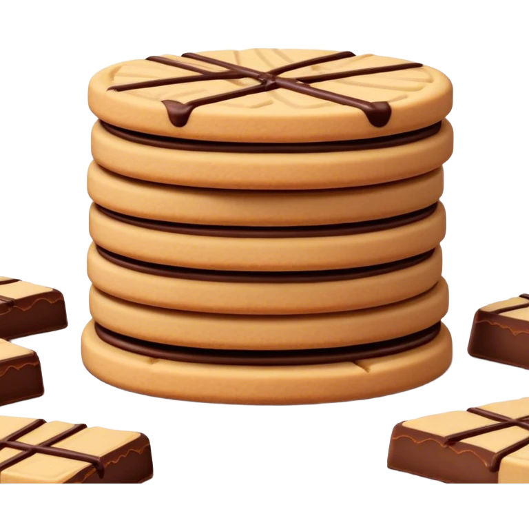 Stack of peanut butter chocolate shortbread cookies emoji