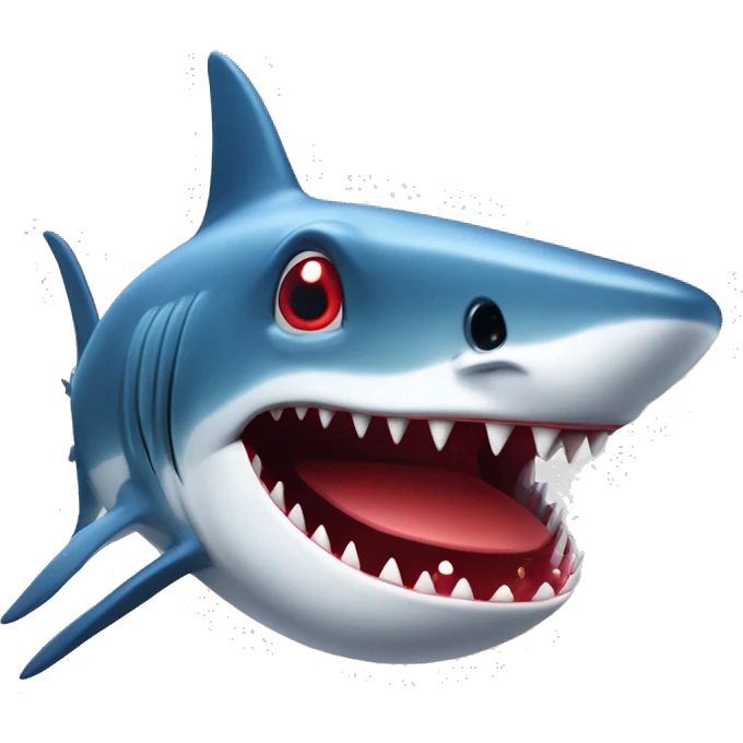Requin avec des yeux rouge emoji