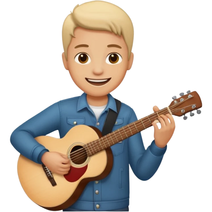 A Heart how is holding a guitar and smile emoji