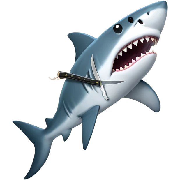 Shark with a knife emoji