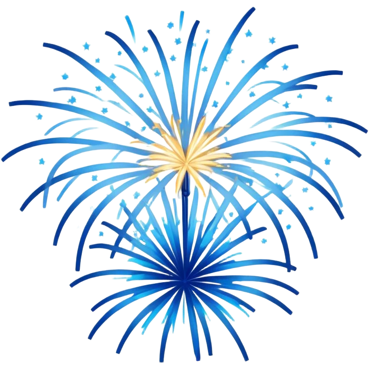 blue fireworks emoji