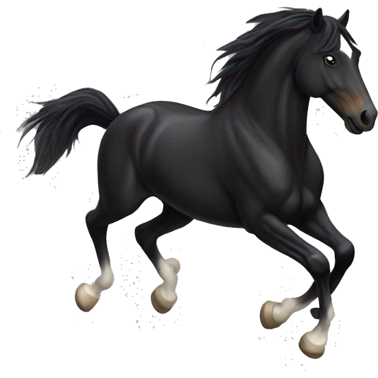 prancing black horse emoji