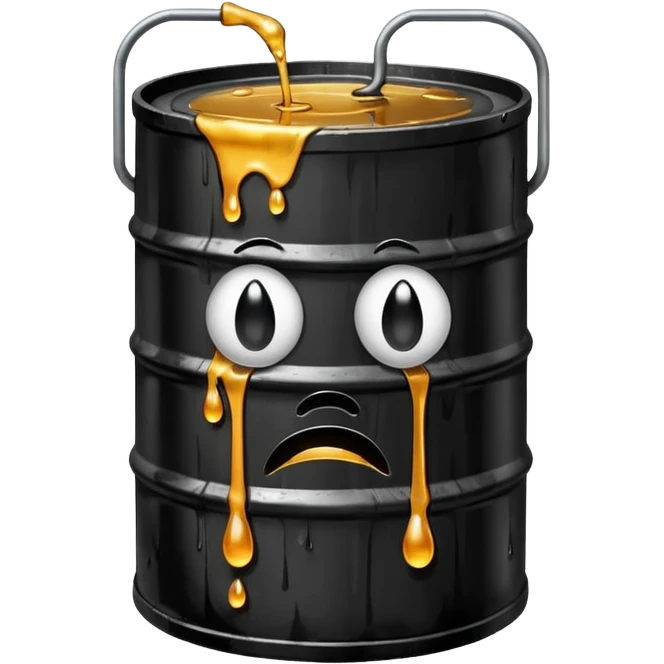 crying oil barrel (use the default tear drops and oil barrel emoji to create it) emoji