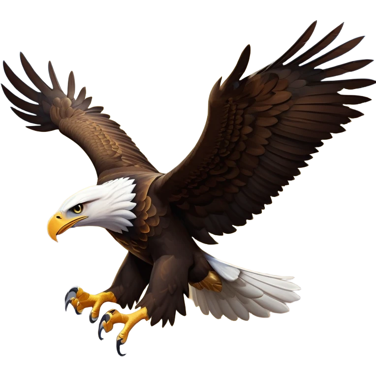 cinematic-eagle-realistic-full-body-soaring-emoji,-massive-wings-spread-wide-against-the-open-sky,-sharp-beak-curved-and-powerful,-piercing-golden-eyes-scanning-the-land-below,-strong-feathered-legs-tucked-tight,-dark-brown-feathers-contrasting-against-the-clouds,-simplified-yet-realistic-focused-features,-highly-detailed,-glowing-with-a-regal-majestic-glow emoji