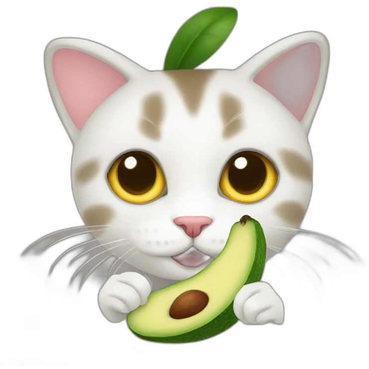 cat eating aguacate emoji