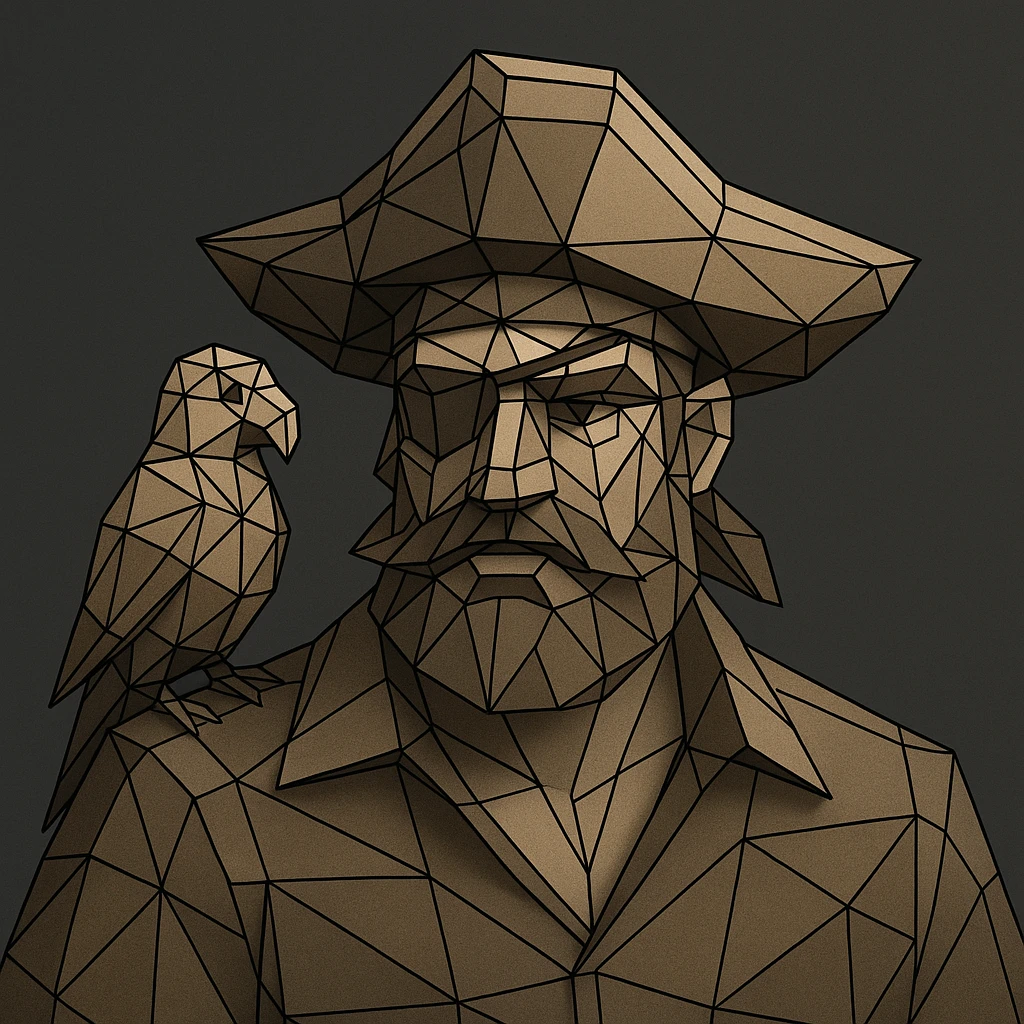 pirate with eye patch and parrot emoji