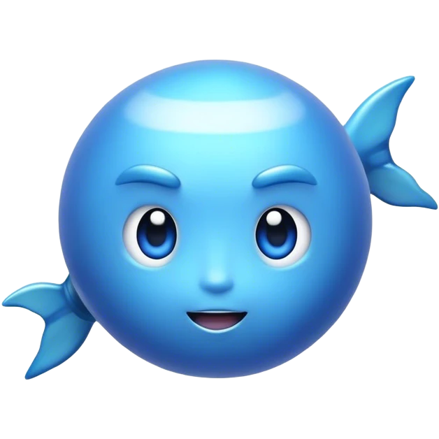 Realistic Neptune Planet with a strong blue emoji