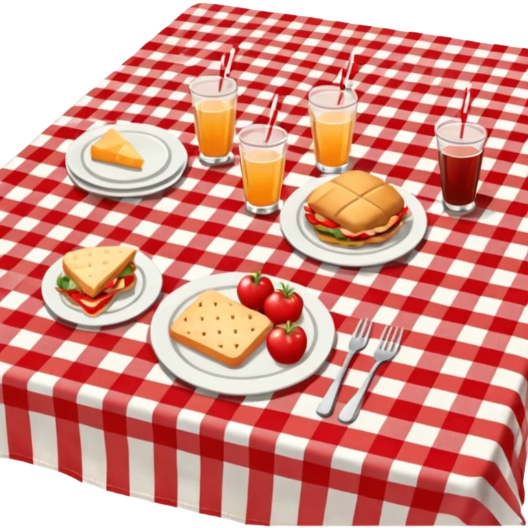table of picnic, having tablecloth emoji