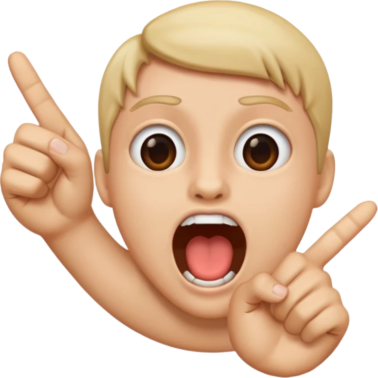 pointing at an open mouth  emoji