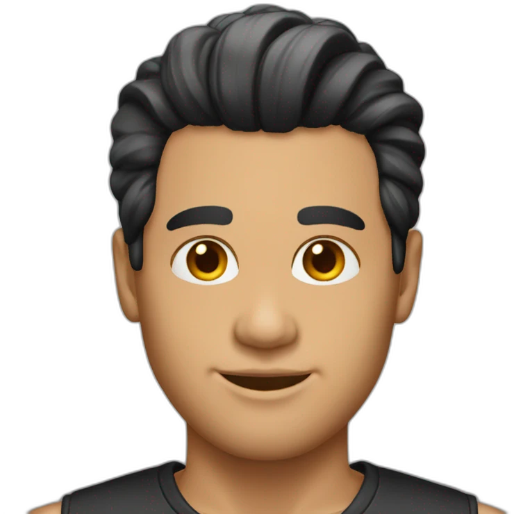 black slicked back hair wig emoji