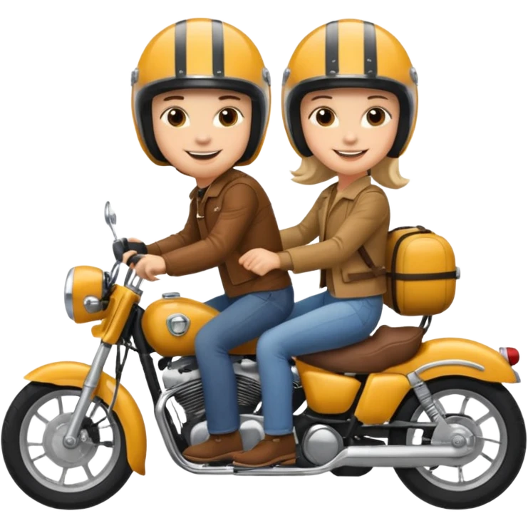 3 friend ride motorcicle emoji