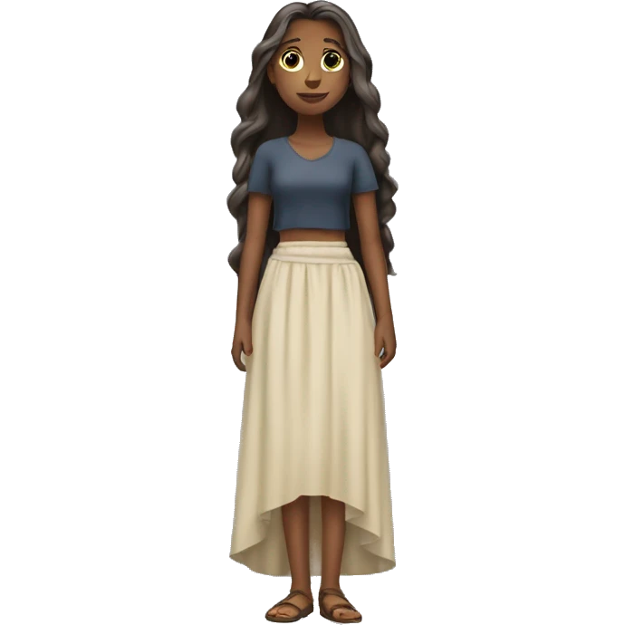 Girl with a long skirt and long hair to the ground emoji
