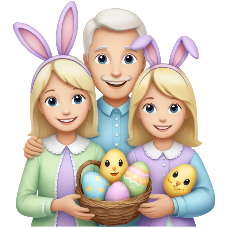 Pastel easter happy family emoji