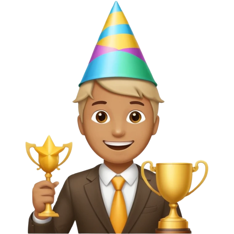 Create an emoji that reflects man/woman that is happy, and that asks a lot of questions and get rewarded as most active participant in a training emoji