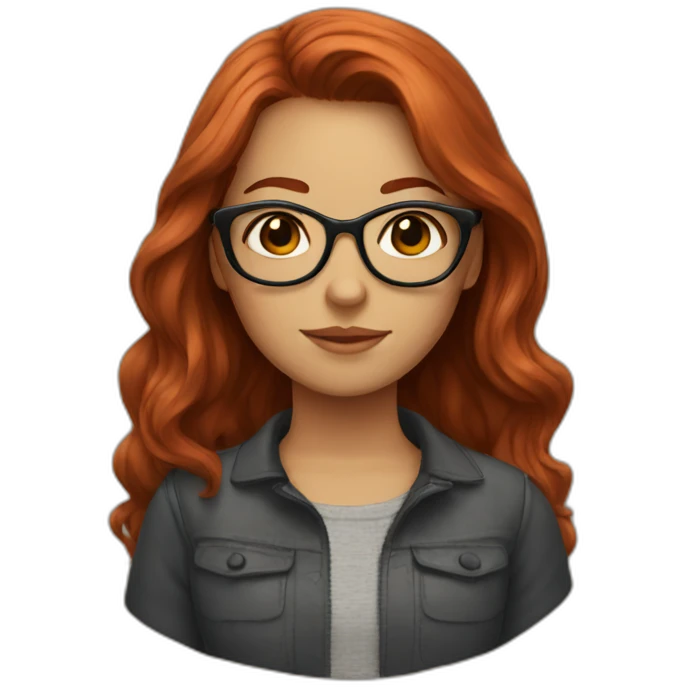 girl with auburn hair and glasses emoji