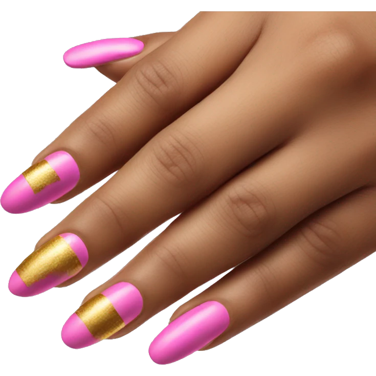 pink and gold nails emoji