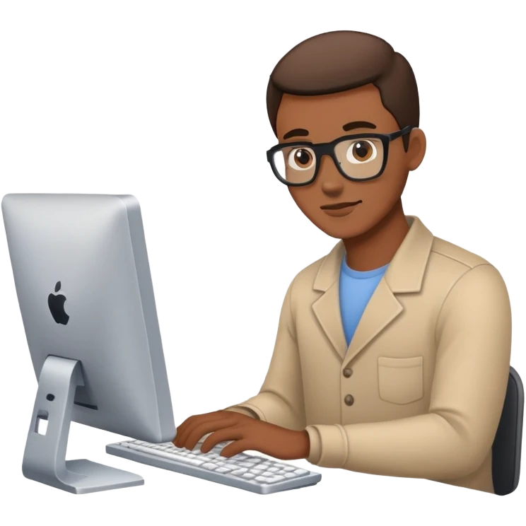 man working on computer emoji
