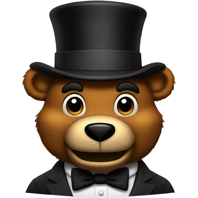 Freddy Fazbear is a large animatronic bear and mascot of Freddy Fazbear's Pizza, who entertains children by day but becomes a menacing antagonist at night. emoji