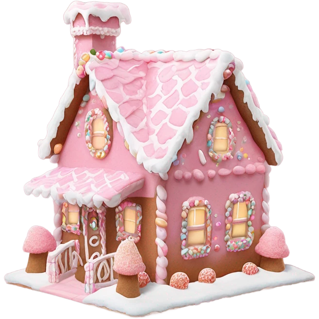 pink gingerbread house  emoji