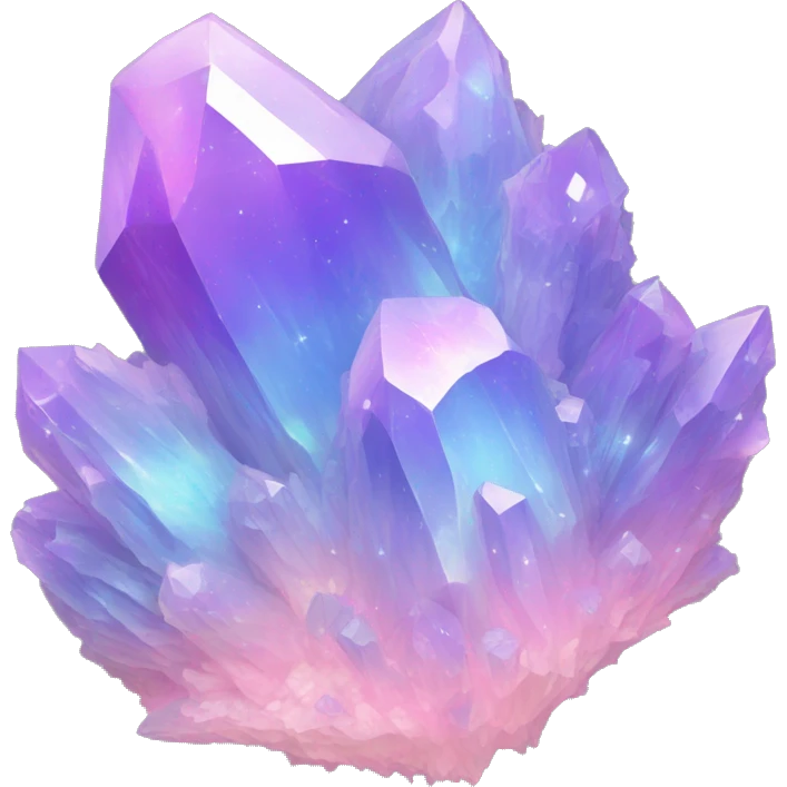 Pastel iridescent nebula crystal cluster emoji