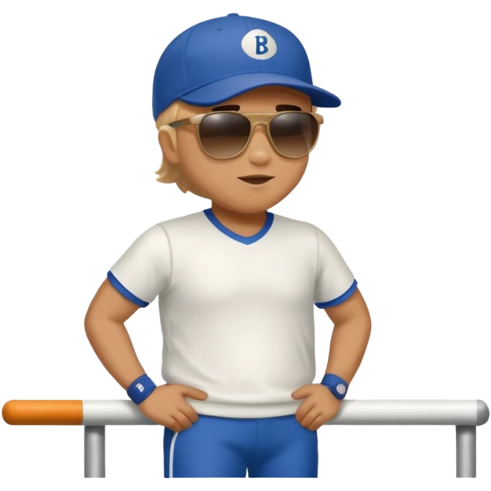 stocky man watching a track meet full length emoji