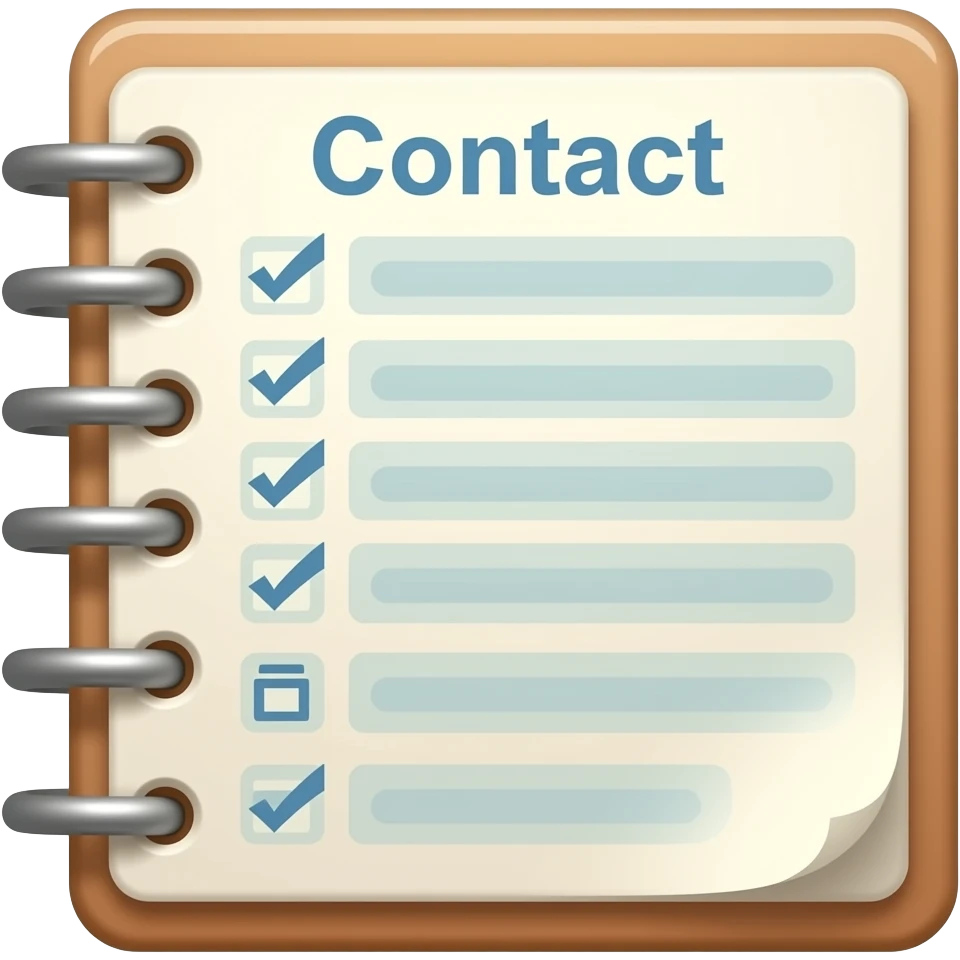 Cuaderno con lista de CONTACTOS emoji