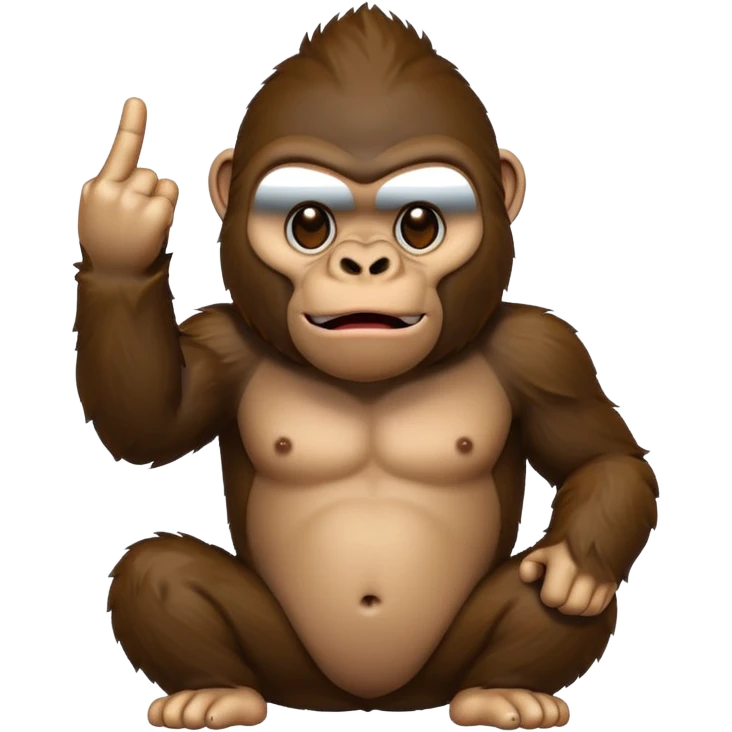 Gorilla middle finger emoji