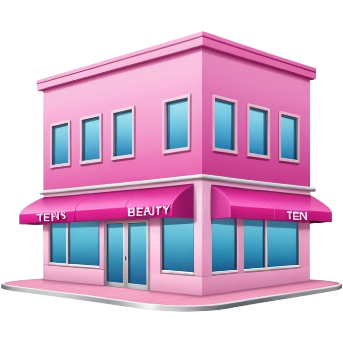 partly pink stylish beauty salon building named Ten’s Beauty emoji