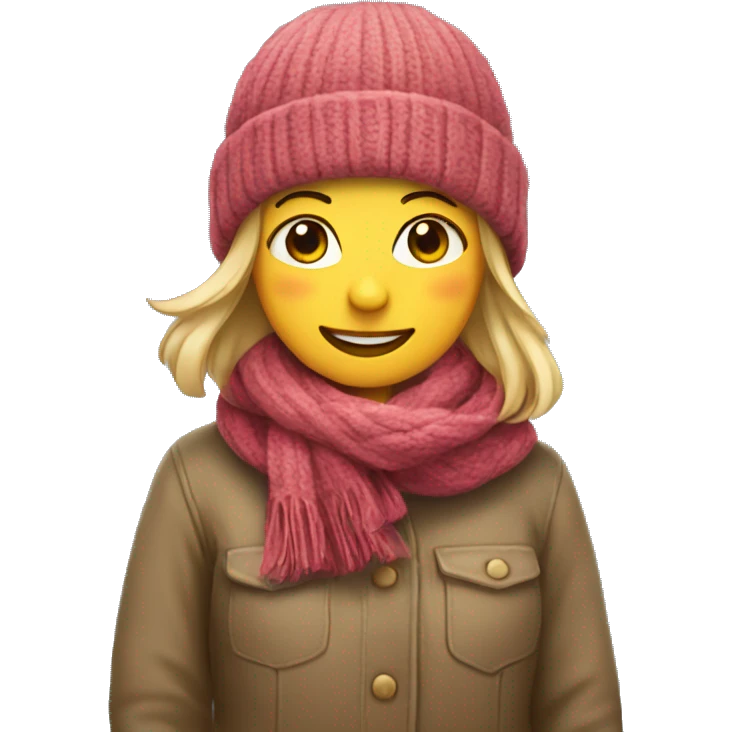 Cosy girl wearing hat and scarf  emoji