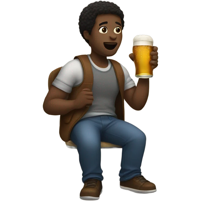 Black man drinking beer emoji