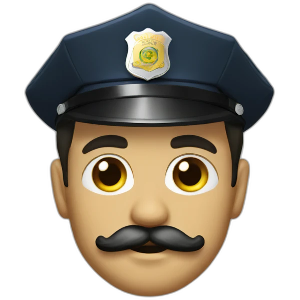 cop brazilian with a mustache emoji