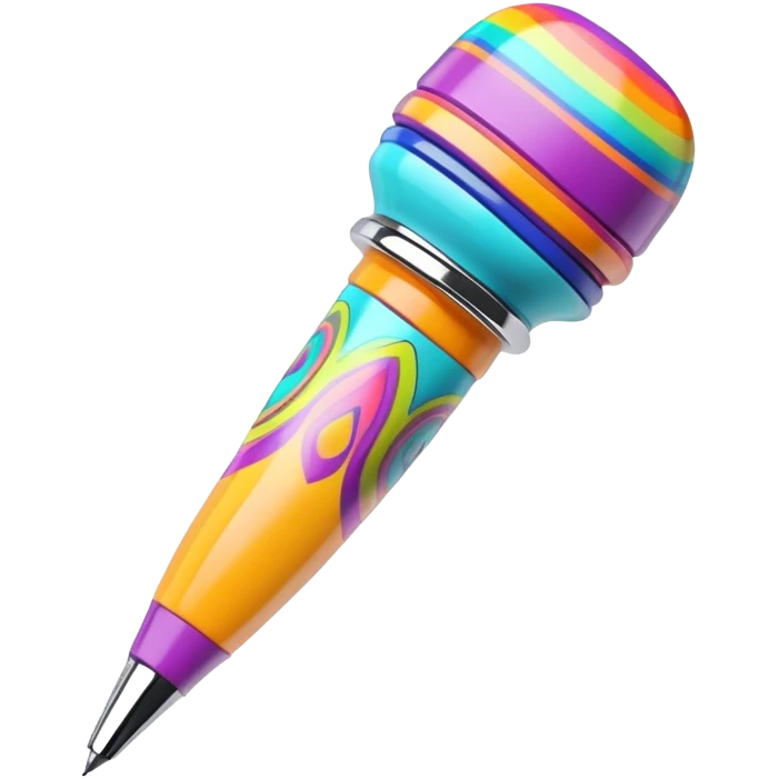 3D, psychedelic colored hippie style pen. Pen only  emoji
