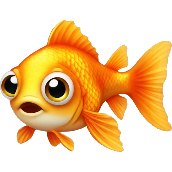 small cute gold fish with big eyes  emoji