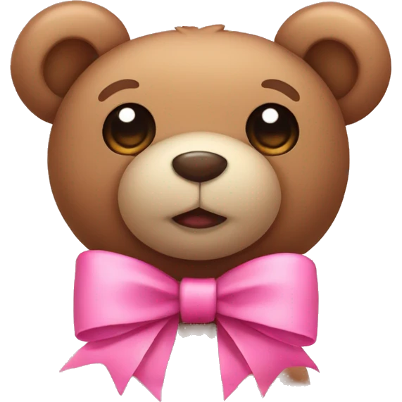 teddy bear with pink bow emoji