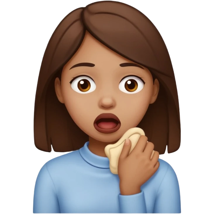 brown girl chocking herself  emoji