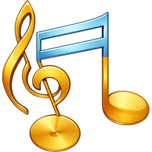 music note with a chromic metal texture emoji