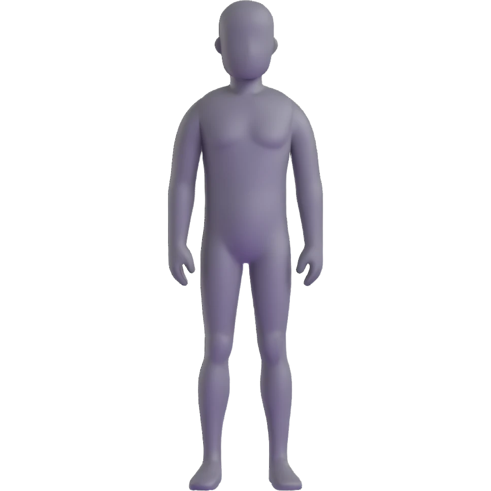 grey human silhouette frontal view with no facial features, no face, no eyes, no nose, no mouth, simple outline emoji