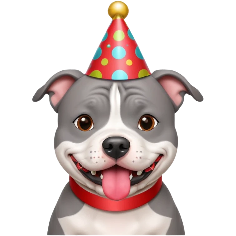 GREY STAFFORDSHIRE BULL TERRIER NEW YEARS emoji