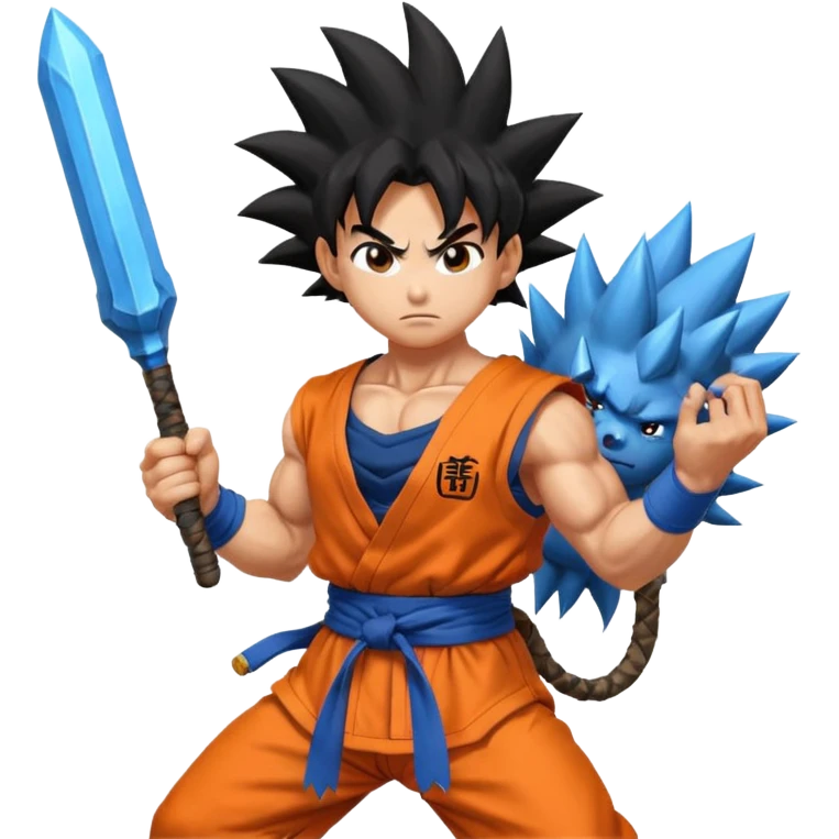 Goku with a rpg emoji