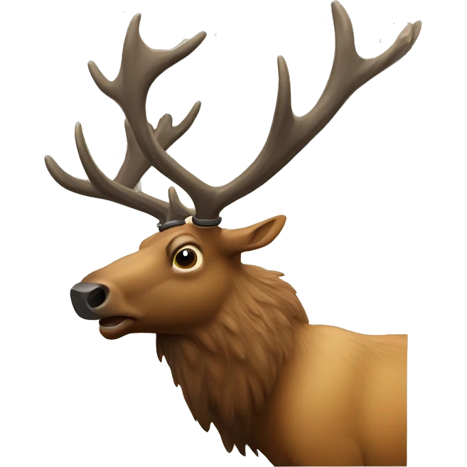 A elk with a gun emoji